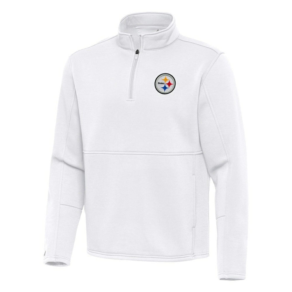Pittsburgh Steelers Antigua Twist Quarter-Zip Pullover Jacket White | NFL