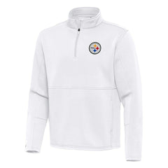 Pittsburgh Steelers Antigua Twist Quarter-Zip Pullover Jacket White | NFL