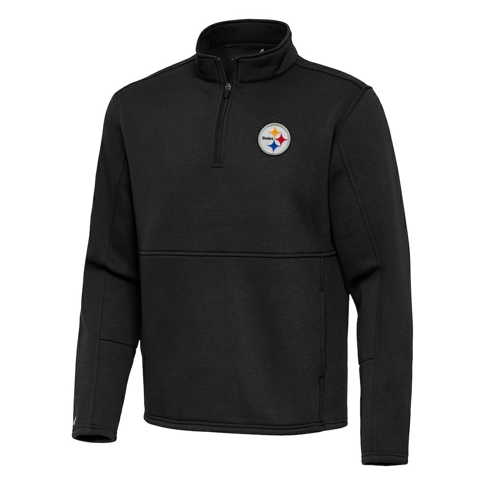 Pittsburgh Steelers Antigua Twist Quarter-Zip Pullover Jacket Black | NFL