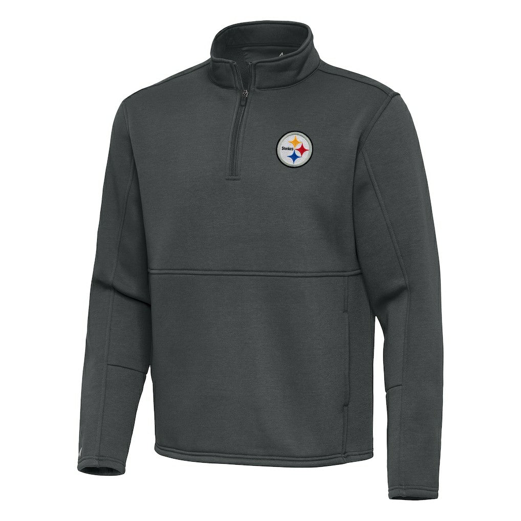 Pittsburgh Steelers Antigua Twist Quarter-Zip Pullover Jacket Pewter | NFL