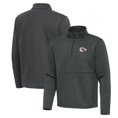 Kansas City Chiefs Antigua Twist Quarter-Zip Pullover Jacket Pewter | NFL