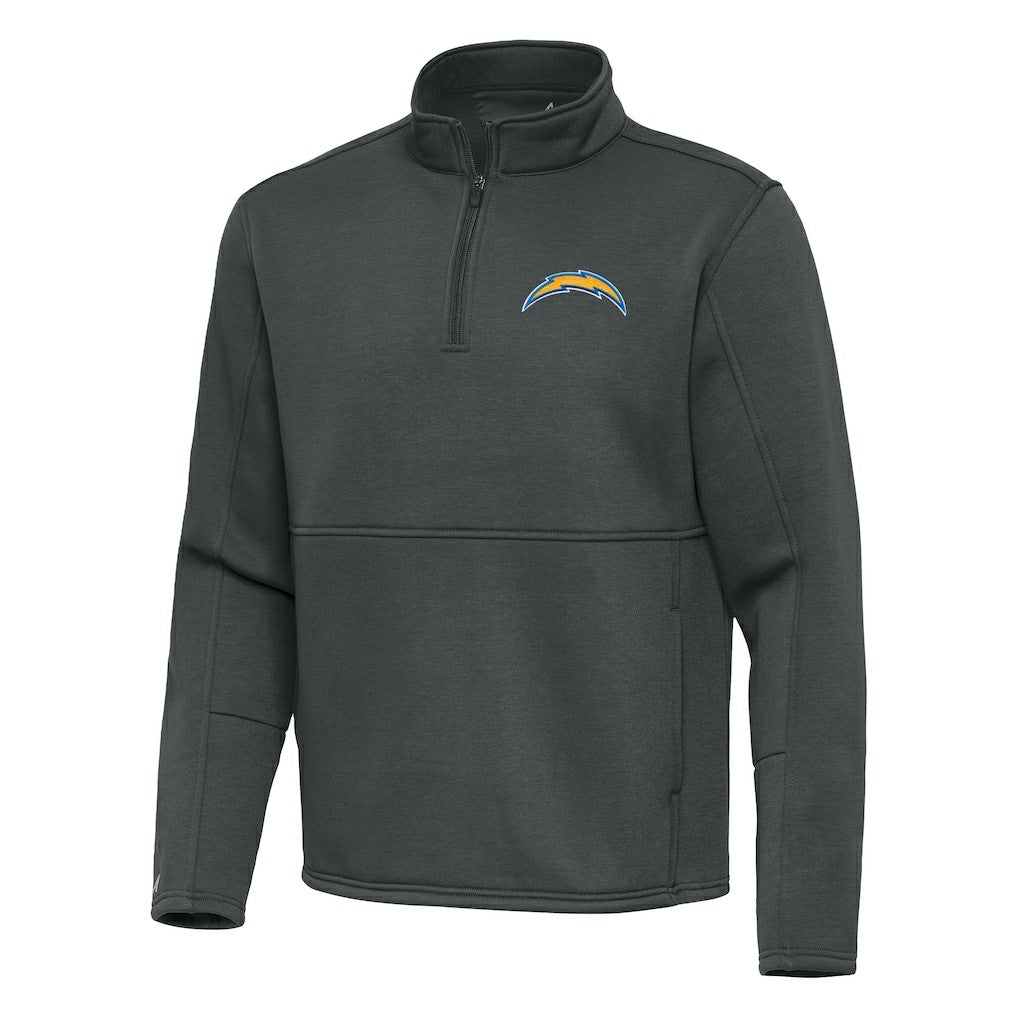Los Angeles Chargers Antigua Twist Quarter-Zip Pullover Jacket Pewter | NFL