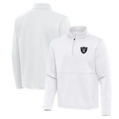 Las Vegas Raiders Antigua Twist Quarter-Zip Pullover Jacket White | NFL