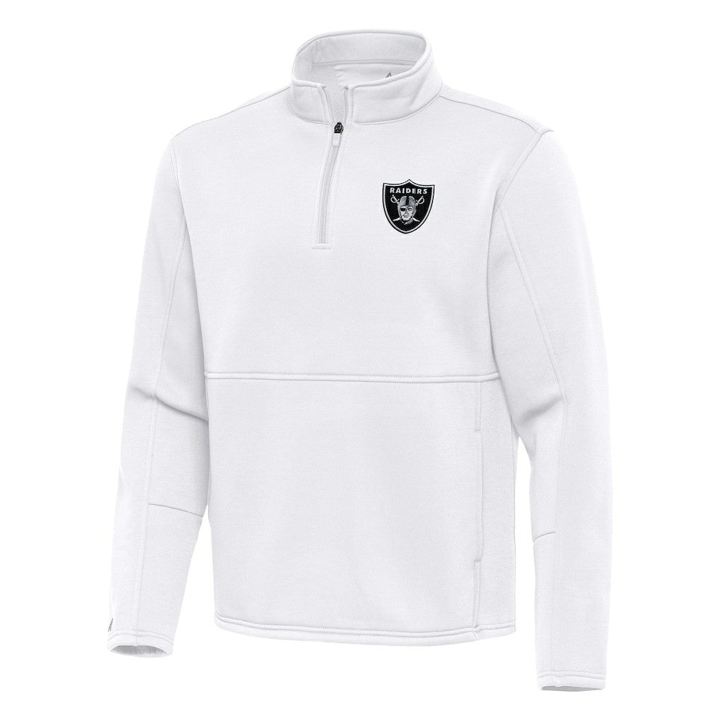 Las Vegas Raiders Antigua Twist Quarter-Zip Pullover Jacket White | NFL