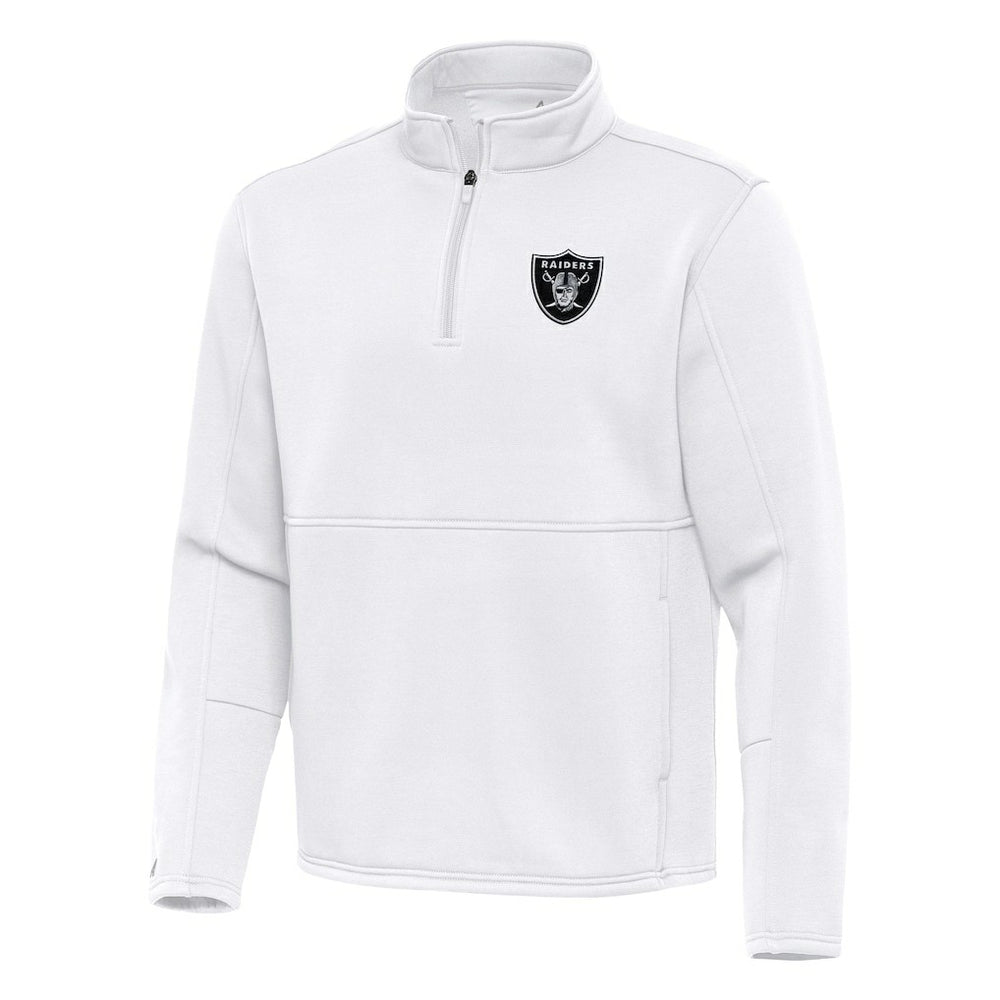 Las Vegas Raiders Antigua Twist Quarter-Zip Pullover Jacket White | NFL