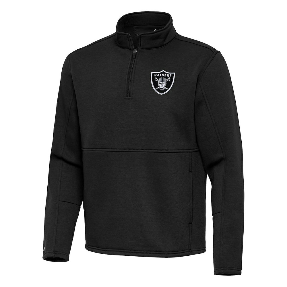 Las Vegas Raiders Antigua Twist Quarter-Zip Pullover Jacket Black | NFL