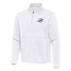 Miami Dolphins Antigua Twist Quarter-Zip Pullover Jacket White | NFL