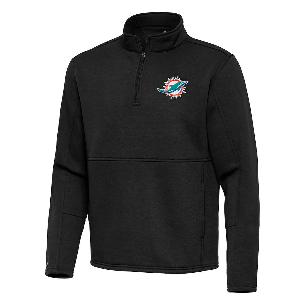 Miami Dolphins Antigua Twist Quarter-Zip Pullover Jacket Black | NFL