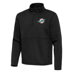 Miami Dolphins Antigua Twist Quarter-Zip Pullover Jacket Black | NFL