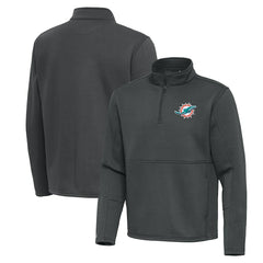 Miami Dolphins Antigua Twist Quarter-Zip Pullover Jacket Pewter | NFL