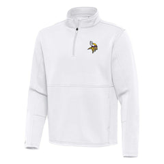 Minnesota Vikings Antigua Twist Quarter-Zip Pullover Jacket White | NFL