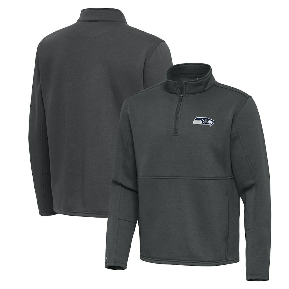 Seattle Seahawks Antigua Twist Quarter-Zip Pullover Jacket Pewter | NFL
