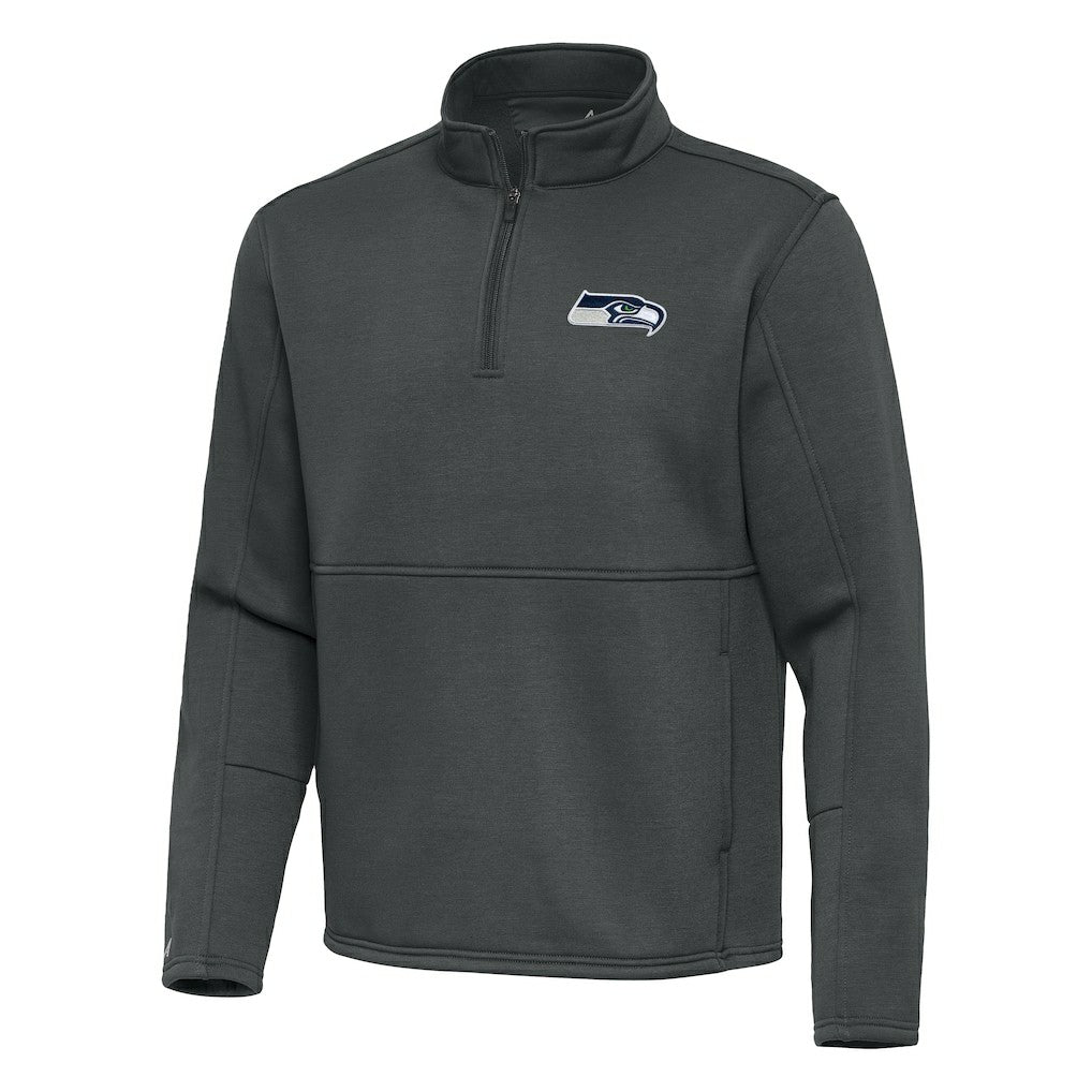 Seattle Seahawks Antigua Twist Quarter-Zip Pullover Jacket Pewter | NFL