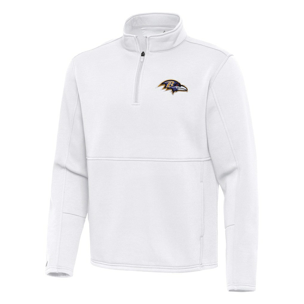 Baltimore Ravens Antigua Twist Quarter-Zip Pullover Jacket White | NFL