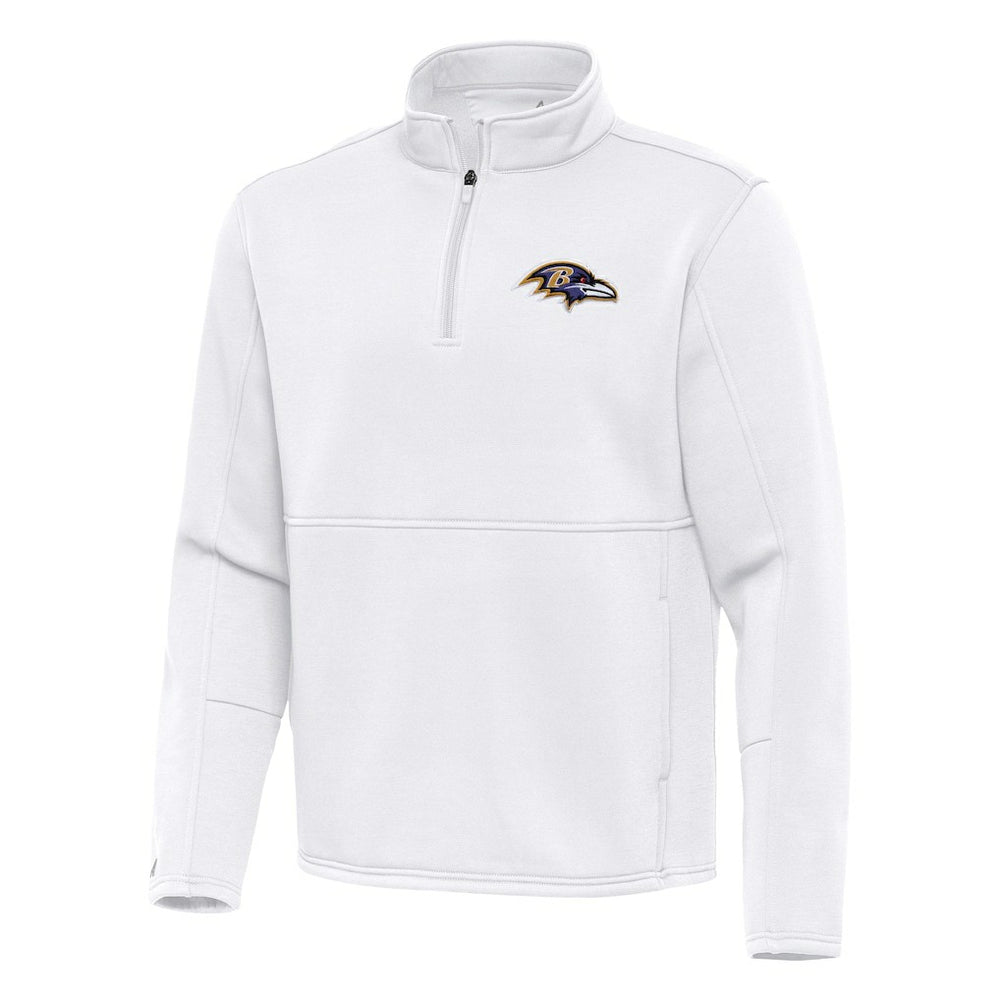 Baltimore Ravens Antigua Twist Quarter-Zip Pullover Jacket White | NFL