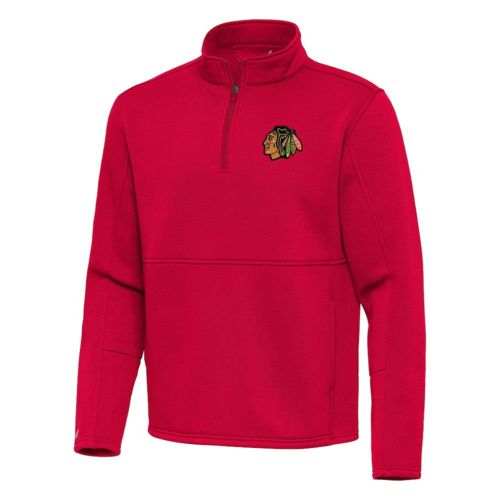 Chicago Blackhawks Antigua Twist Quarter-Zip Pullover Jacket - Red - NHL