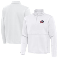 Columbus Blue Jackets Antigua Twist Quarter-Zip Pullover Jacket - White - NHL