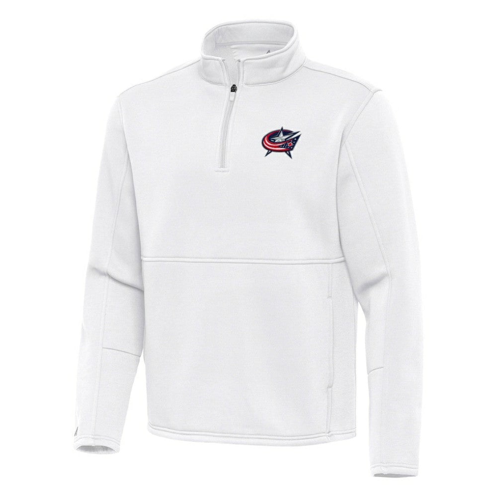 Columbus Blue Jackets Antigua Twist Quarter-Zip Pullover Jacket - White - NHL