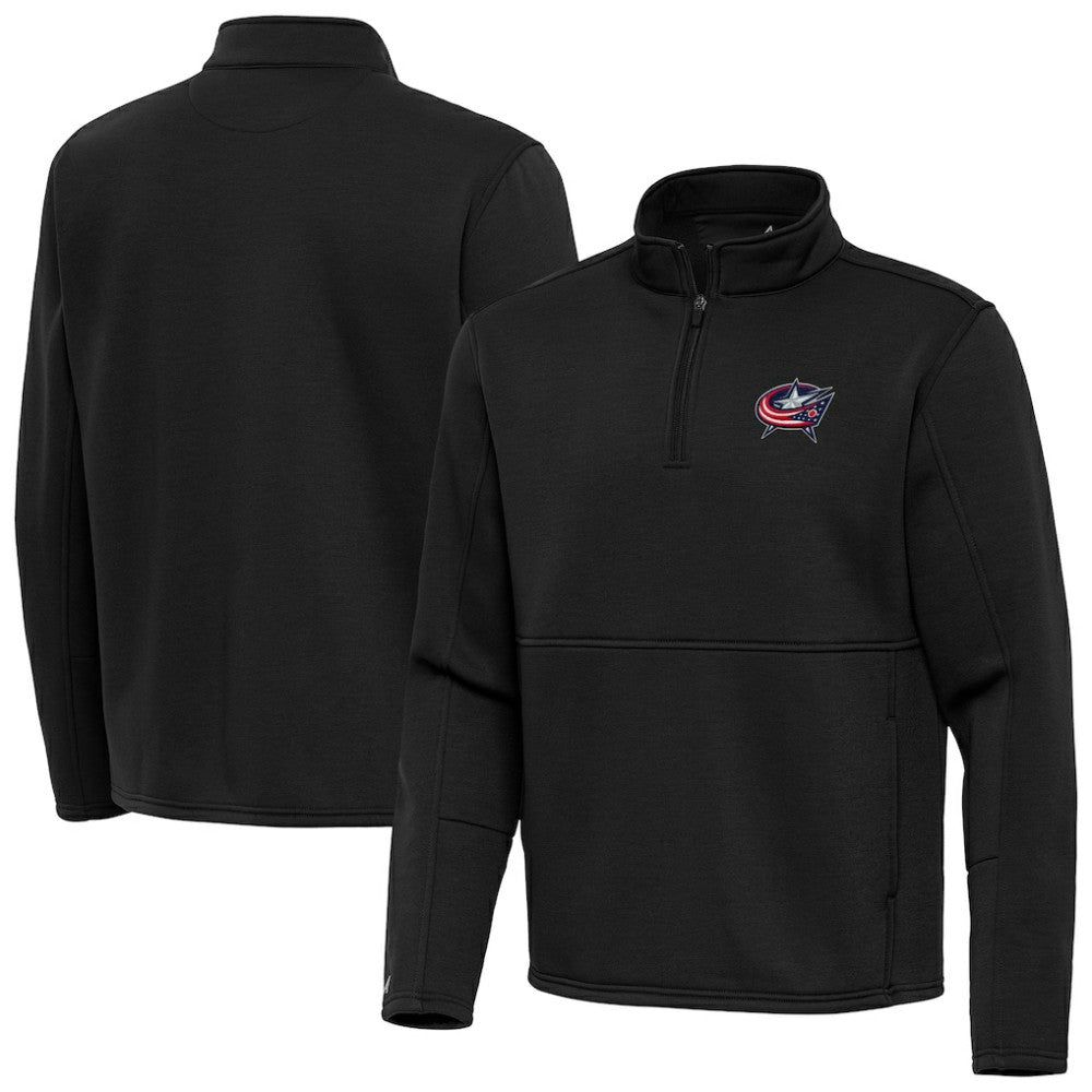 Columbus Blue Jackets Antigua Twist Quarter-Zip Pullover Jacket - Black - NHL