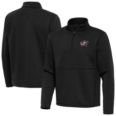 Columbus Blue Jackets Antigua Twist Quarter-Zip Pullover Jacket - Black - NHL