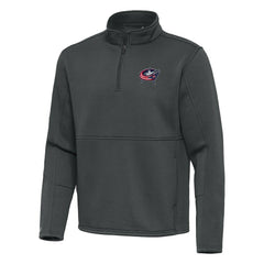Columbus Blue Jackets Antigua Twist Quarter-Zip Pullover Jacket - Silver - NHL