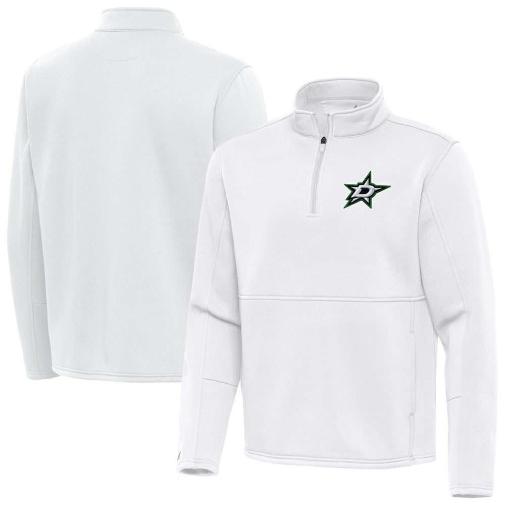 Dallas Stars Antigua Twist Quarter-Zip Pullover Jacket - White - NHL