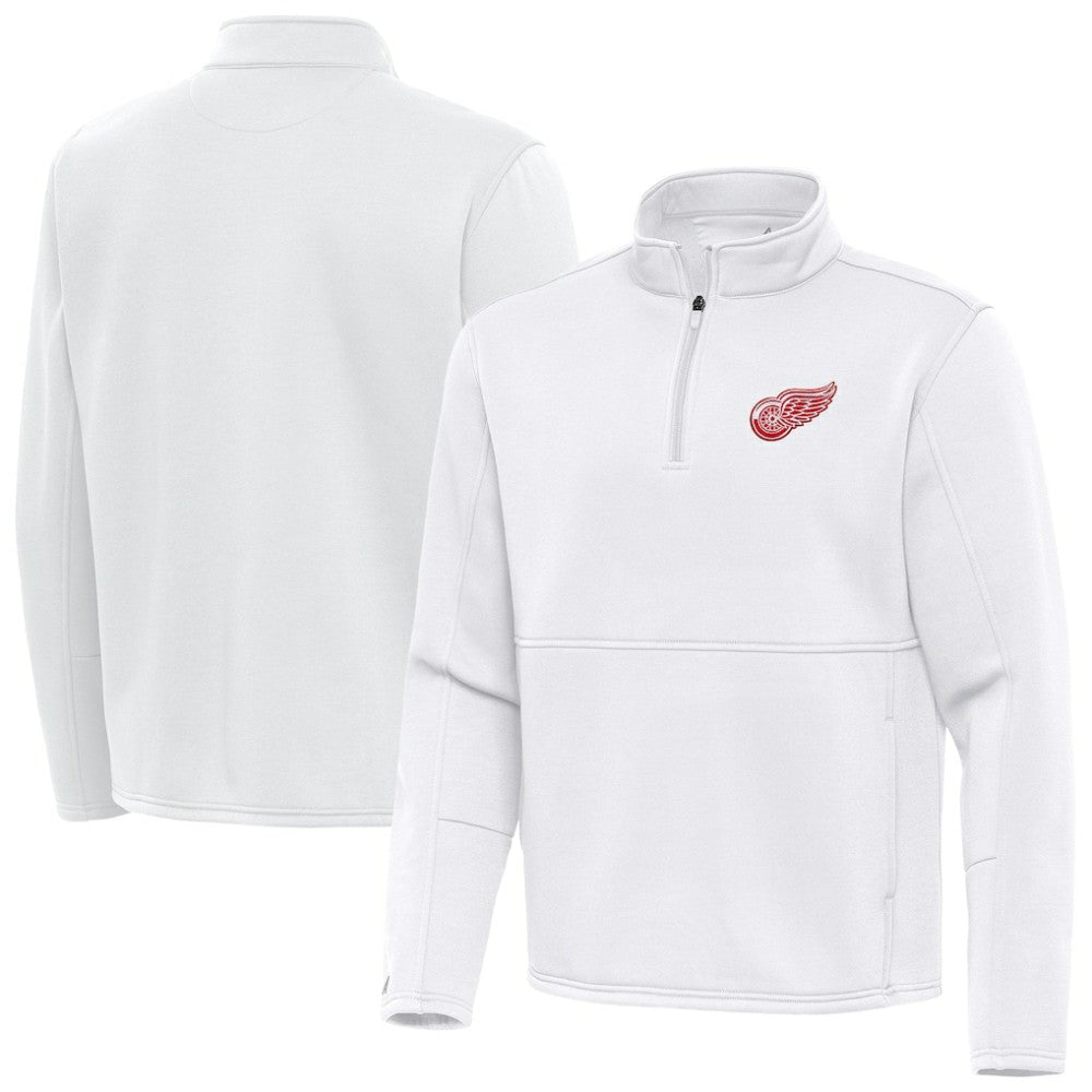 Detroit Red Wings Antigua Twist Quarter-Zip Pullover Jacket - White - NHL