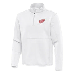 Detroit Red Wings Antigua Twist Quarter-Zip Pullover Jacket - White - NHL