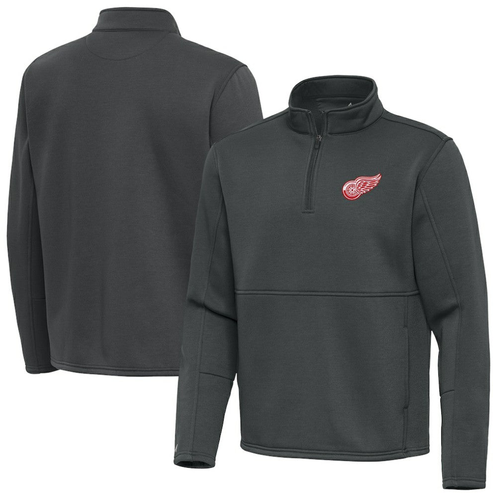 Detroit Red Wings Antigua Twist Quarter-Zip Pullover Jacket - Pewter - NHL