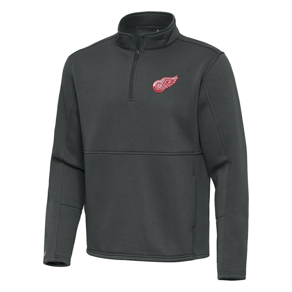 Detroit Red Wings Antigua Twist Quarter-Zip Pullover Jacket - Pewter - NHL