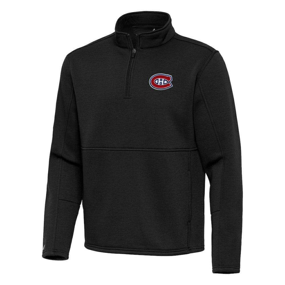 Montreal Canadiens Antigua Twist Quarter-Zip Pullover Jacket - Black - NHL