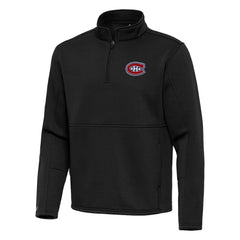Montreal Canadiens Antigua Twist Quarter-Zip Pullover Jacket - Black - NHL