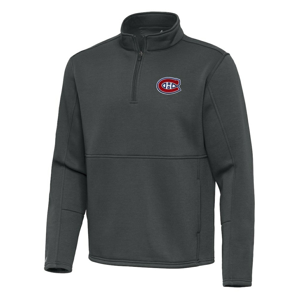 Montreal Canadiens Antigua Twist Quarter-Zip Pullover Jacket - Pewter - NHL
