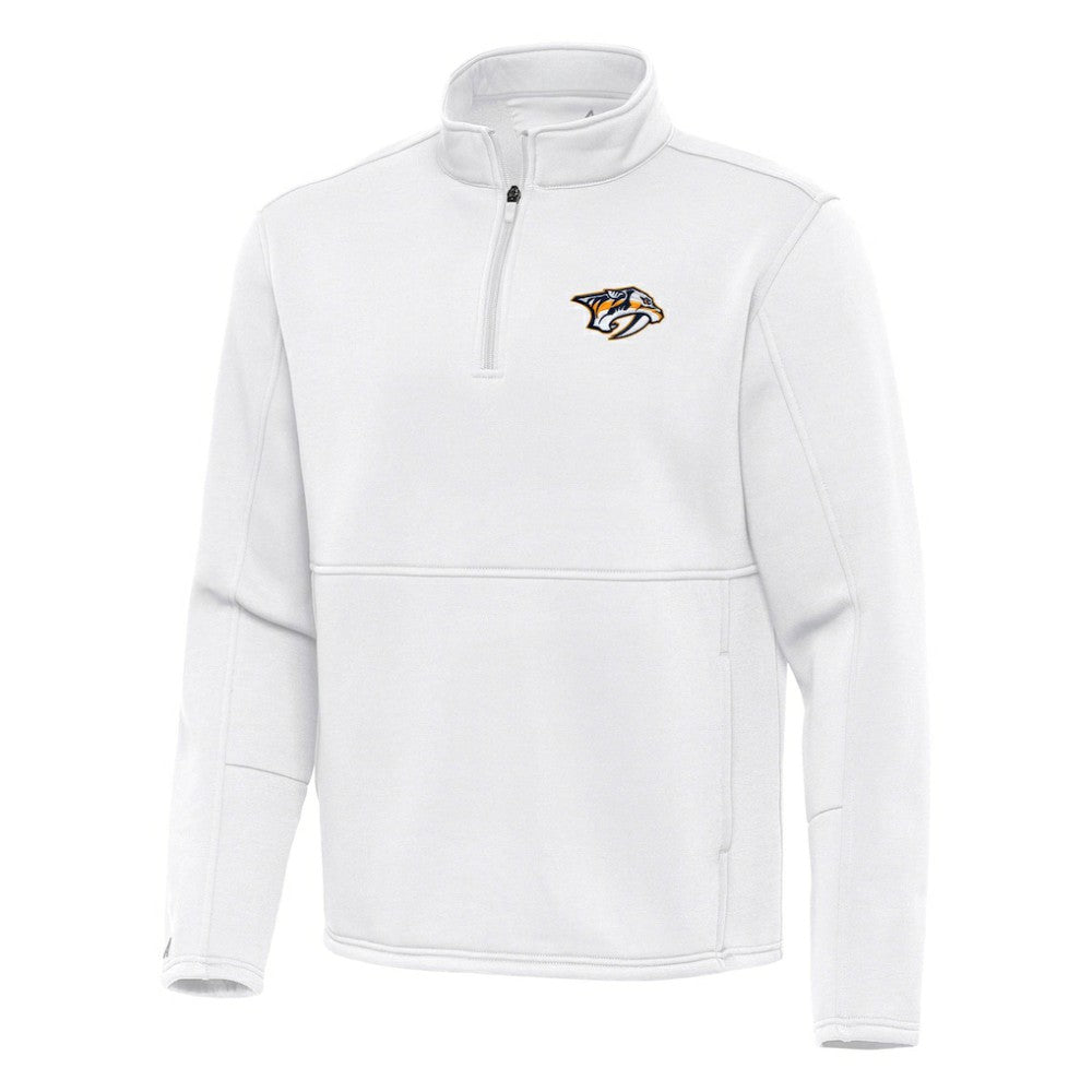 Nashville Predators Antigua Twist Quarter-Zip Pullover Jacket - White - NHL