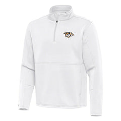 Nashville Predators Antigua Twist Quarter-Zip Pullover Jacket - White - NHL