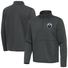 Edmonton Oilers Antigua Twist Quarter-Zip Pullover Jacket - Pewter - NHL