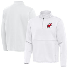 New Jersey Devils Antigua Twist Quarter-Zip Pullover Jacket - White - NHL
