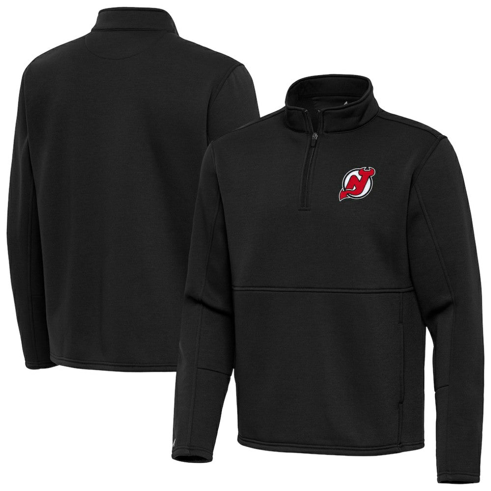 New Jersey Devils Antigua Twist Quarter-Zip Pullover Jacket - Black - NHL