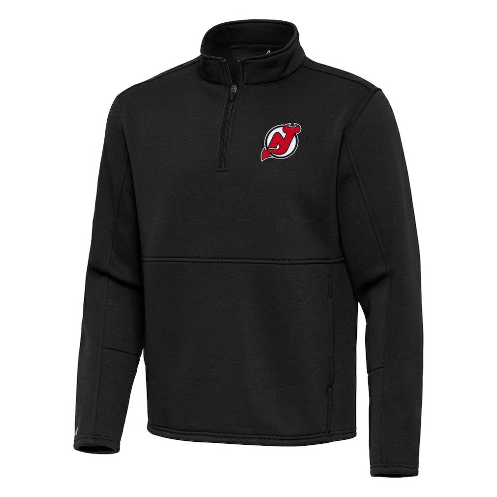 New Jersey Devils Antigua Twist Quarter-Zip Pullover Jacket - Black - NHL