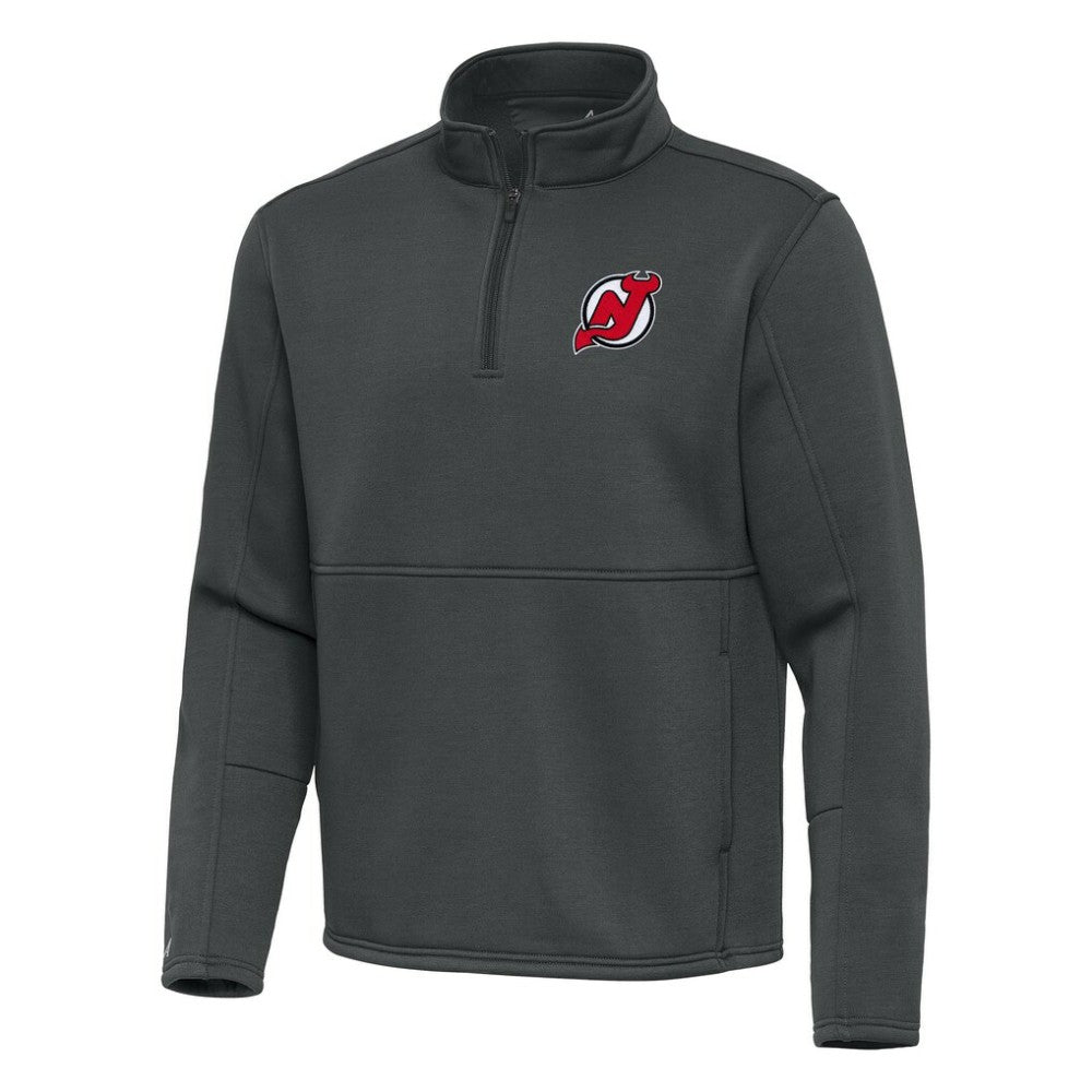 New Jersey Devils Antigua Twist Quarter-Zip Pullover Jacket - Pewter - NHL