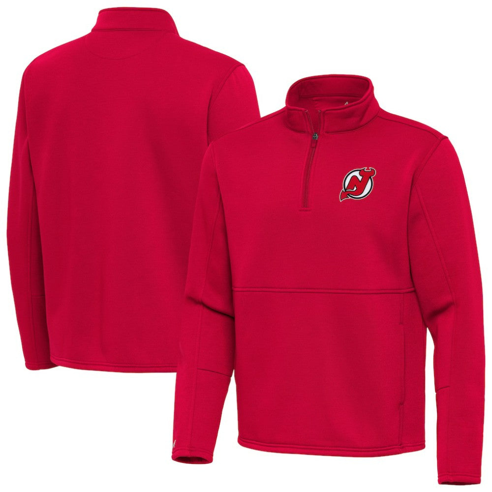 New Jersey Devils Antigua Twist Quarter-Zip Pullover Jacket - Red - NHL