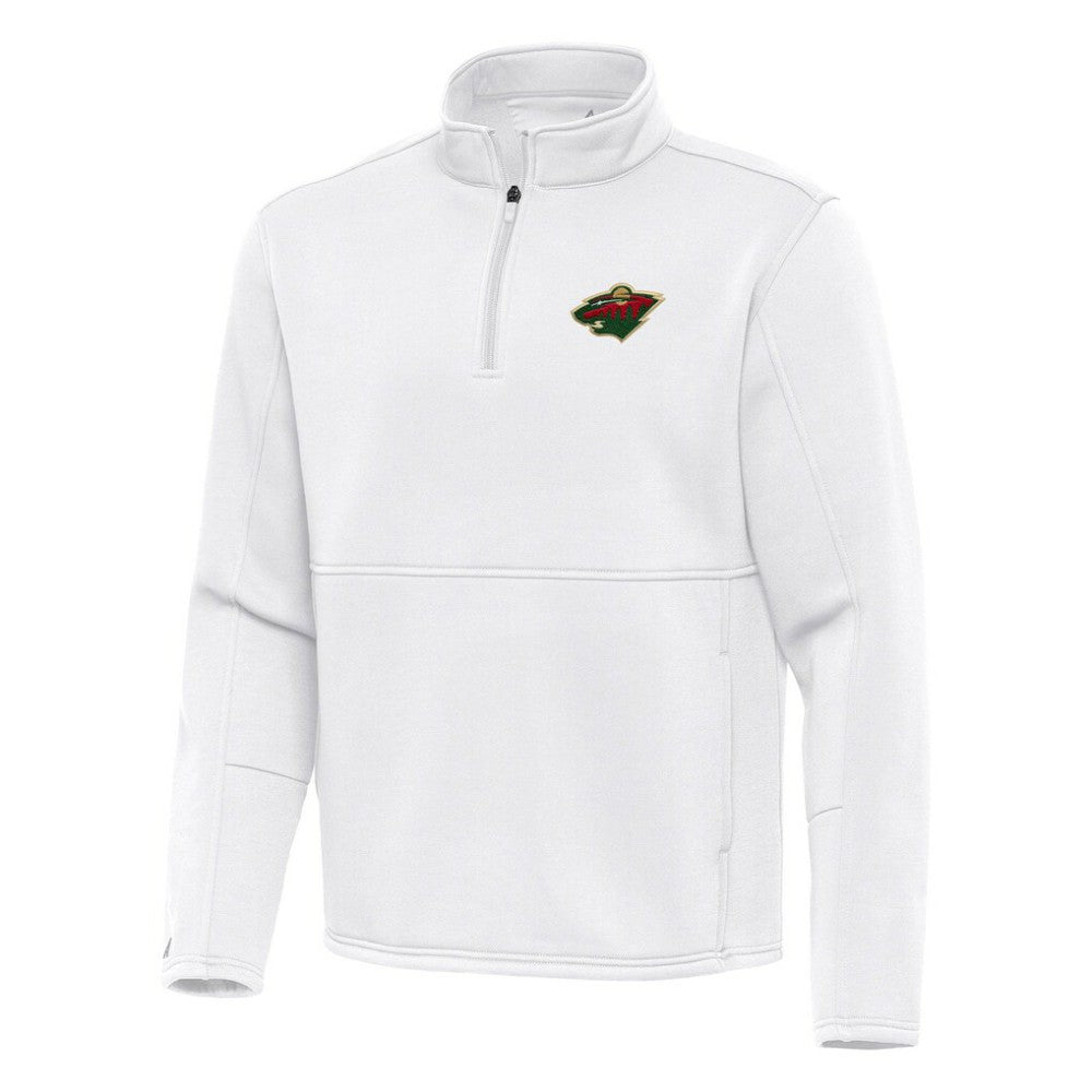 Minnesota Wild Antigua Twist Quarter-Zip Pullover Jacket - White - NHL