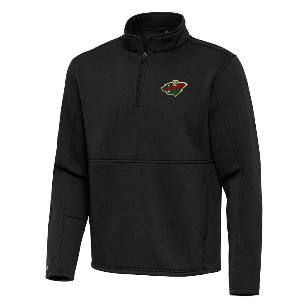 Minnesota Wild Antigua Twist Quarter-Zip Pullover Jacket - Black - NHL