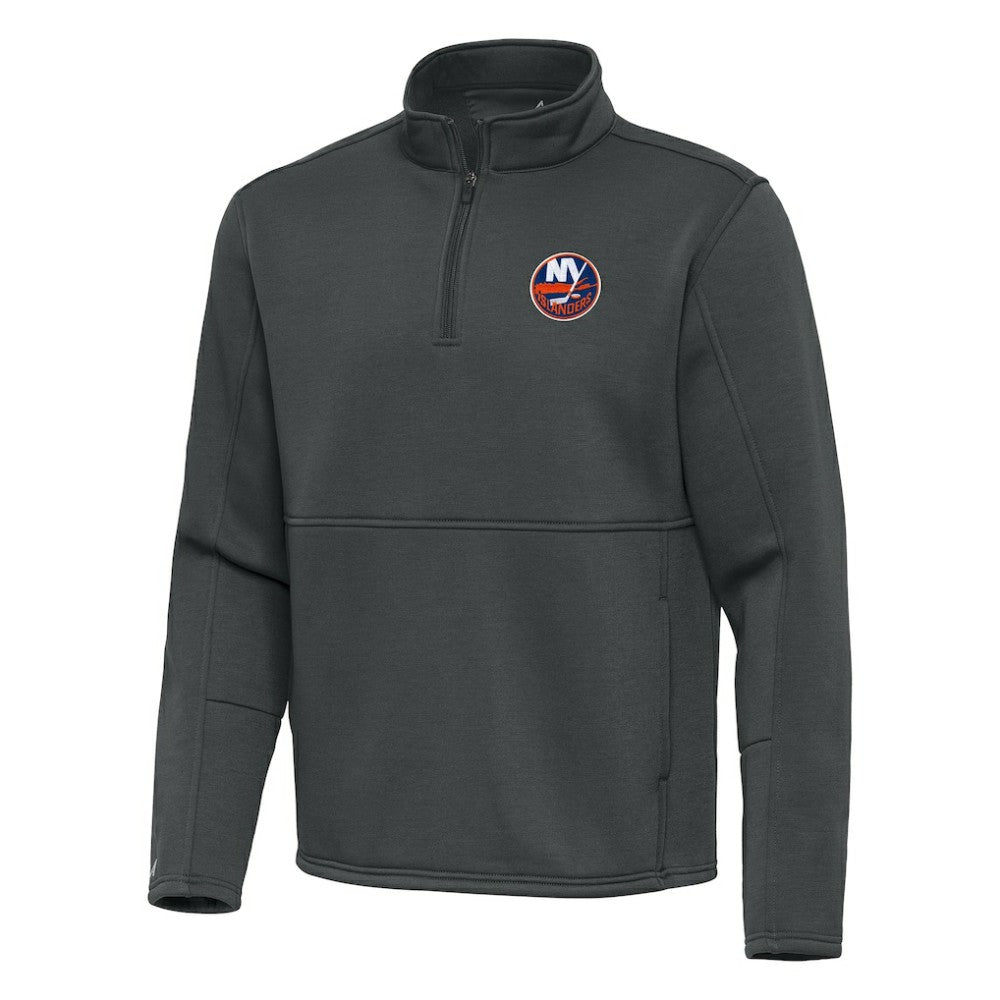 New York Islanders Antigua Twist Quarter-Zip Pullover Jacket - Pewter - NHL