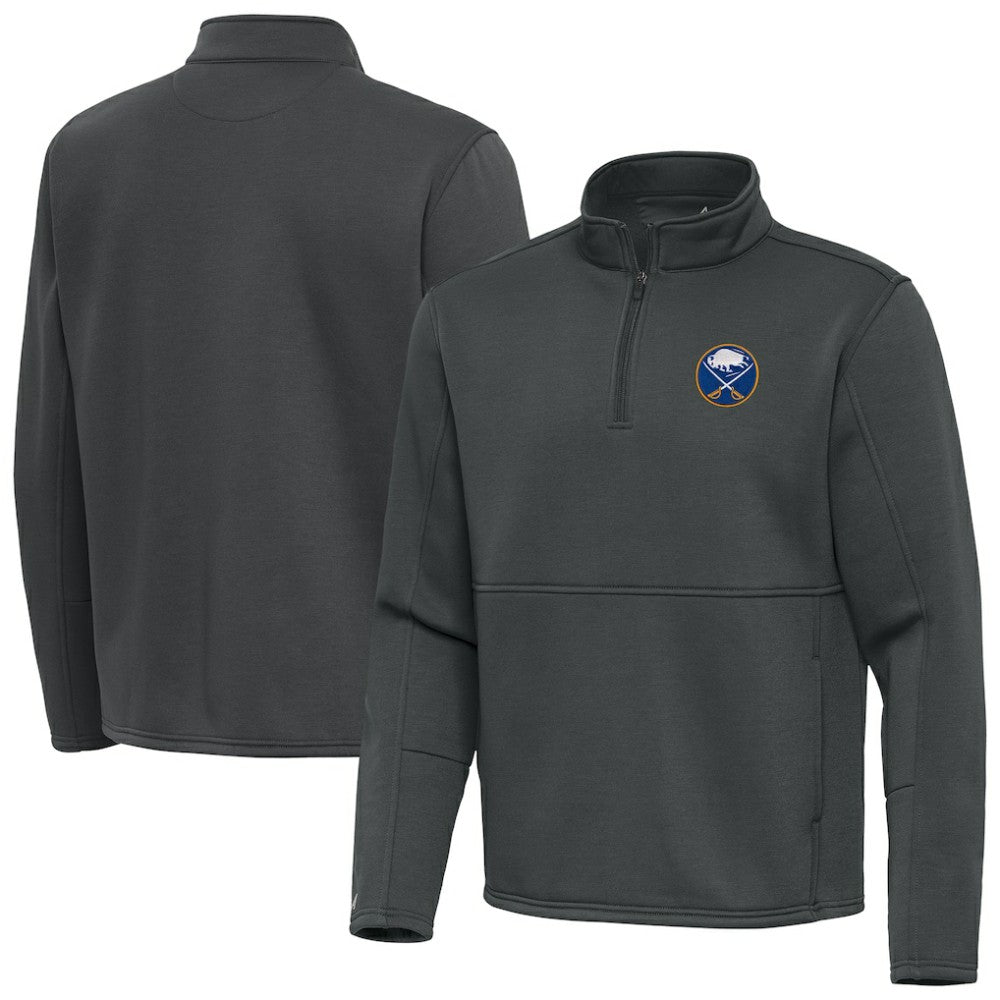Buffalo Sabres Antigua Twist Quarter-Zip Pullover Jacket - Pewter - NHL