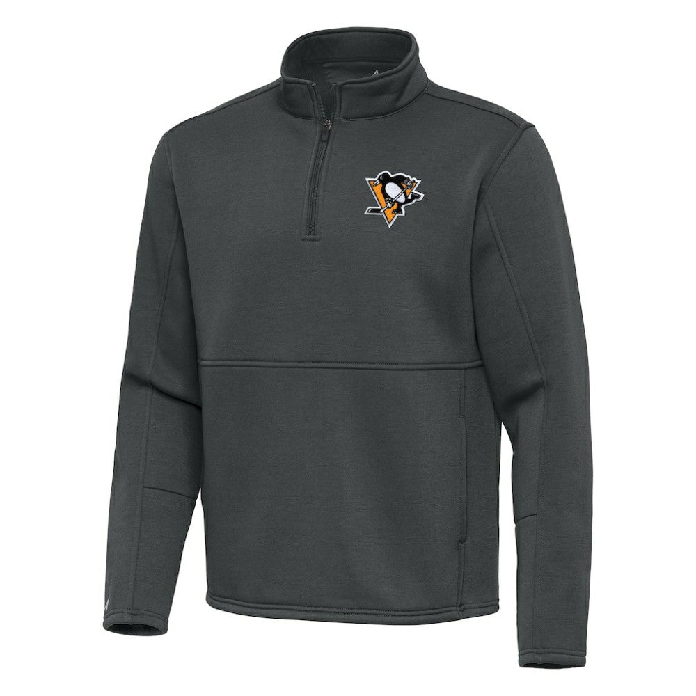 Pittsburgh Penguins Antigua Twist Quarter-Zip Pullover Jacket - Pewter - NHL
