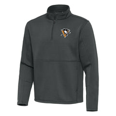 Pittsburgh Penguins Antigua Twist Quarter-Zip Pullover Jacket - Pewter - NHL