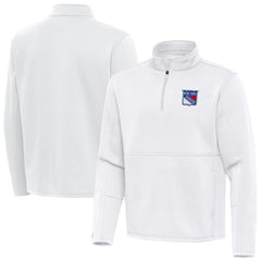 New York Rangers Antigua Twist Quarter-Zip Pullover Jacket - White - NHL
