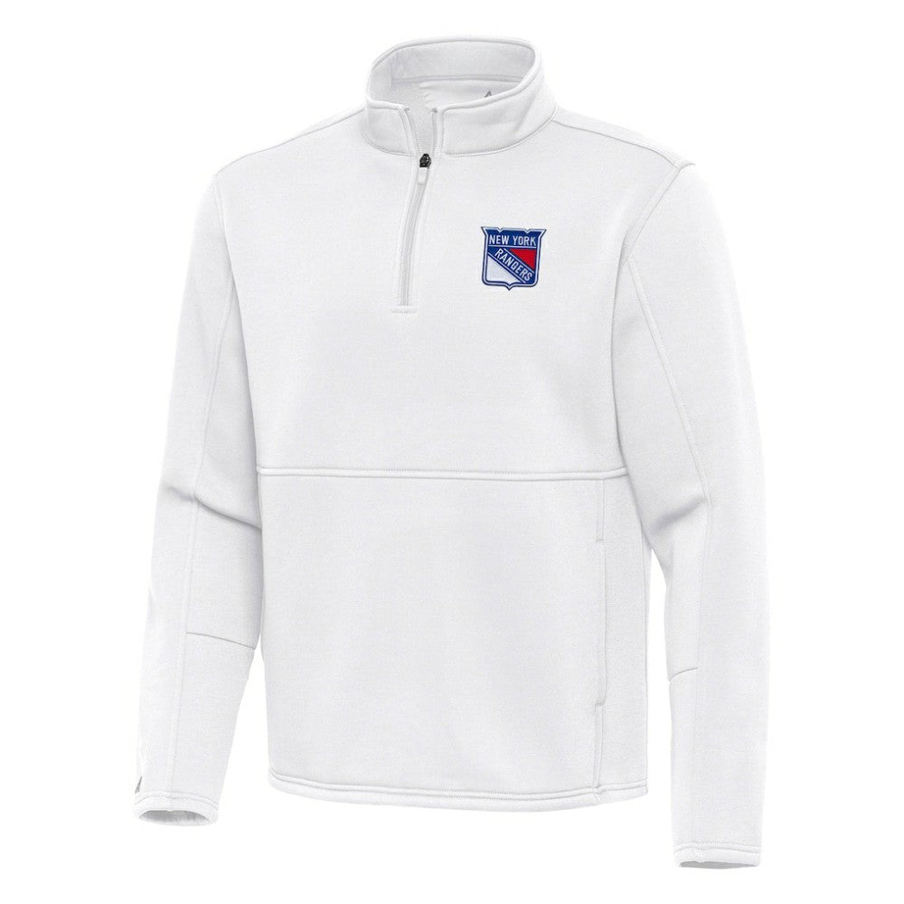 New York Rangers Antigua Twist Quarter-Zip Pullover Jacket - White - NHL
