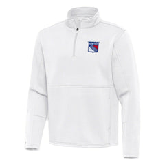 New York Rangers Antigua Twist Quarter-Zip Pullover Jacket - White - NHL